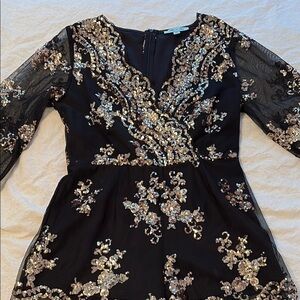 Black Sequin Embellished Romper, Stunning, size Medium